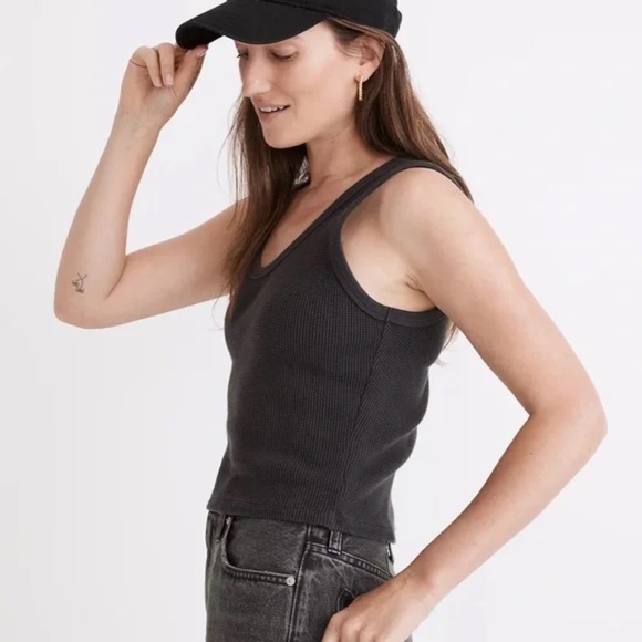 Madewell | Waffle Knit Scoop Crop Tank - Picture 5 of 6